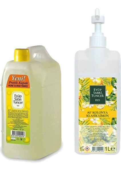 Klasik Limon Kolonyası Sprey Başlıklı ve Yedek Şişe 1 lt