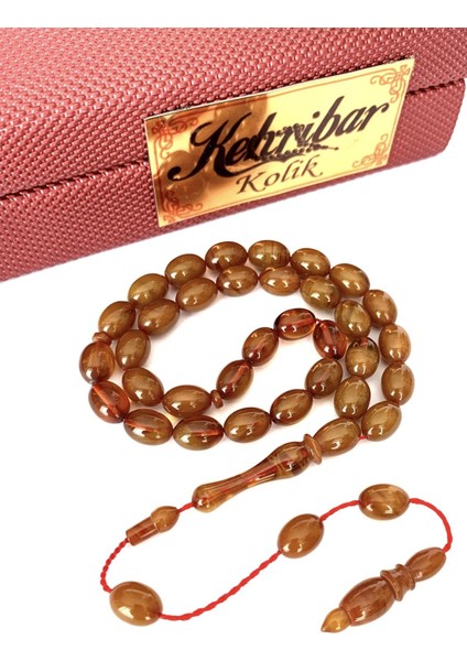 Sıkma Kehribar Tesbih Sistemli Yeşil Beyzi Model