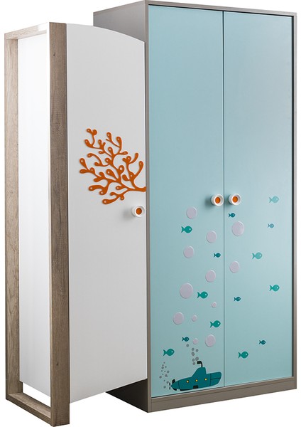 Rengarenk Deep 3 Kapaklı Dolap