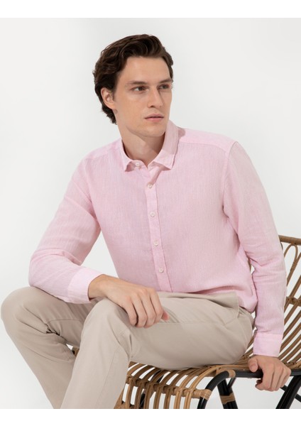 Pierre Cardin Erkek Pembe Regular Fit Uzun Kollu Gömlek 50249718-VR041