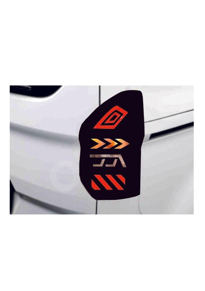 Eyba Sticker Ford Tourneo Courier Stop Farı LED Görünümlü Folyo Kaplama - Stop Kaplama - Model 2