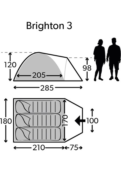 Kampa Dometic Brighton 3 Kişilik Çadır
