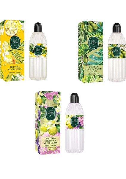 Kolonya Verbena & Zinde Limon, Klasik Limon ve Ayvalık Zeytin Çiçeği