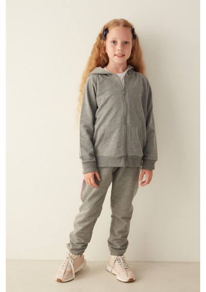 Kız Çocuk Önden Fermuarlı Kapüşonlu Hırka modelleri