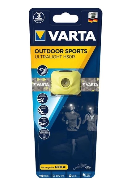 Sava-Varta 18631KAFA Feneri Şarjlı Outdoor Sports Ultralıght H30R