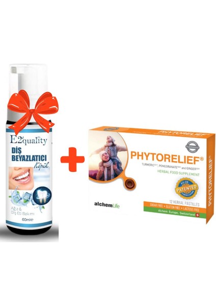 E2'quality Diş Beyazlatıcı Köpük + Alchem Life Phytorelief 12 Adet
