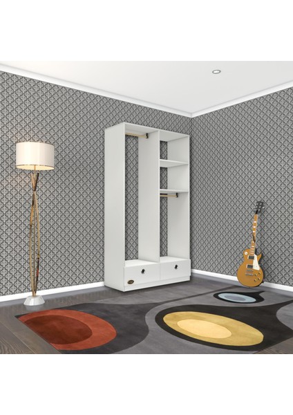 Kenzlife giysi dolabı 2 bölmeli 2 çekmeceli bedri 182*100*42 byz dolap kapaksız modelleri