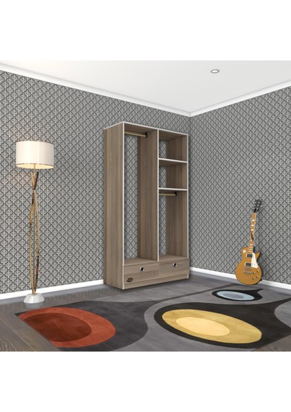 Kenzlife giysi dolabı 2 bölmeli 2 çekmeceli bedri 182*100*42 crd dolap kapaksız