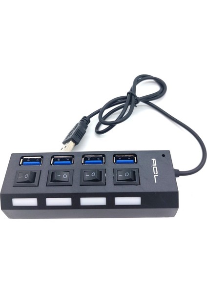 Ahb-01 USB Hub 4xusb Usb.2.0 LED Desıgn USB Çoğaltıcı Switch