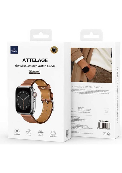 Apple Watch Uyumlu 40MM Wiwu Attleage Watchband Hakiki Deri Kordon