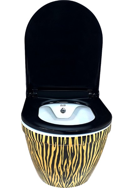 Pure Tıger Gold Zebra Asma Klozet WH-796+SOFT Kapak