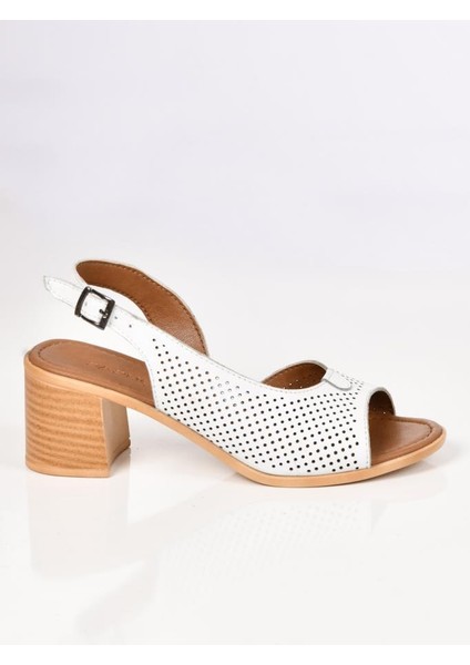 02189 5 cm Topuklu Kadın Deri Sandalet Ayakkabı fırsatları