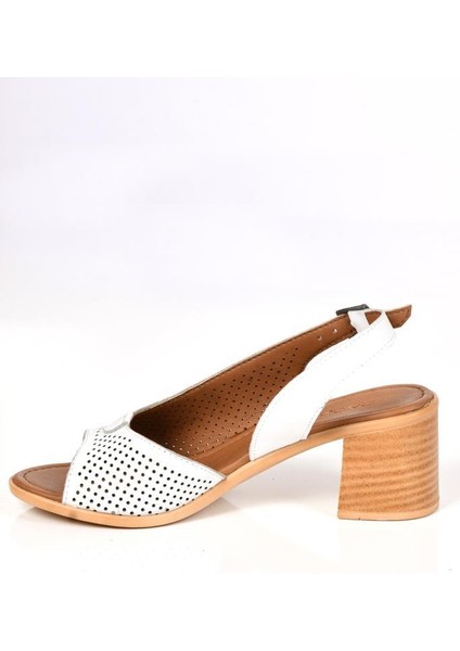 02189 5 cm Topuklu Kadın Deri Sandalet Ayakkabı indirimleri