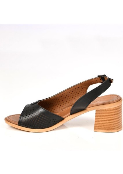 02189 5 cm Topuklu Kadın Deri Sandalet Ayakkabı fırsatları