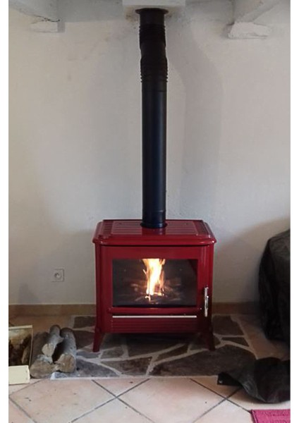 Modena Kırmızı Emaye Döküm Odun Sobası Ithal Fransa 5yıl Garanti fiyatları