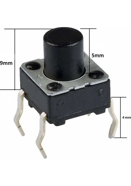Push Button Buton Tach Switch 6x6 9mm ( 4 Bacak ) - 10 Adet