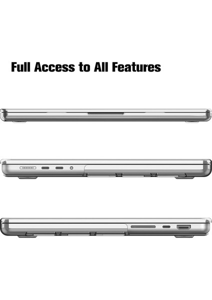 Apple Macbook Pro 14 Inç 2021 M1 Pro/max A2442 Uyumlu Kılıf Sert Parlak Üst ve Alt Koruma Kapağı