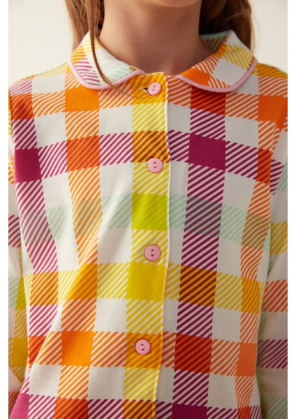 Çok Renkli Girls Plaid Pijama Takımı