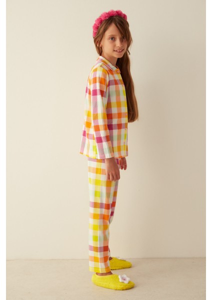 Çok Renkli Girls Plaid Pijama Takımı