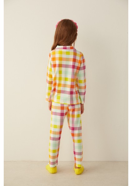 Çok Renkli Girls Plaid Pijama Takımı