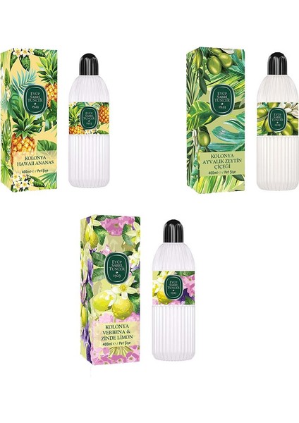 Kolonya Verbena & Zinde Limon, Hawaii Ananas ve Ayvalık Zeytin Çiçeği