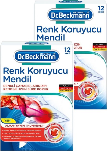 Dr.Beckmann Renk Koruyucu Mendil 2 x 12'li