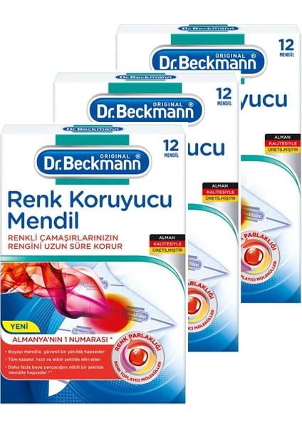 Dr.Beckmann Renk Koruyucu Mendil 3 x 12'li