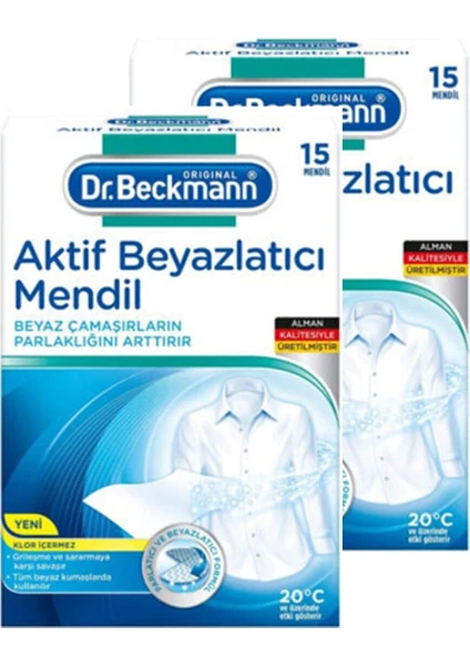 Dr.Beckmann Aktif Beyazlatıcı Mendil 2 x 15'li