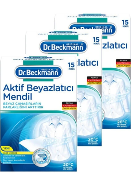 Dr.Beckmann Aktif Beyazlatıcı Mendil 3 x 15'li