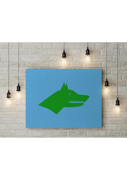 Göktürk Devleti Bayrağı Kanvas Tablo 40X55CM