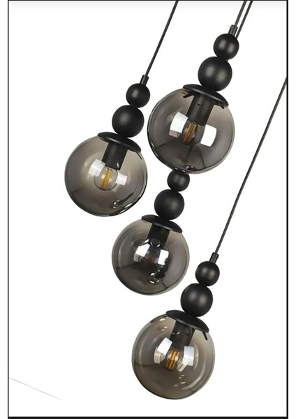 Vedalight Venüs siyah 4 lü Model - Oturma Odası - Salon - Yatak Odası Modern Avize