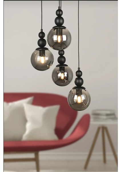 Vedalight Venüs siyah 4 lü Model - Oturma Odası - Salon - Yatak Odası Modern Avize