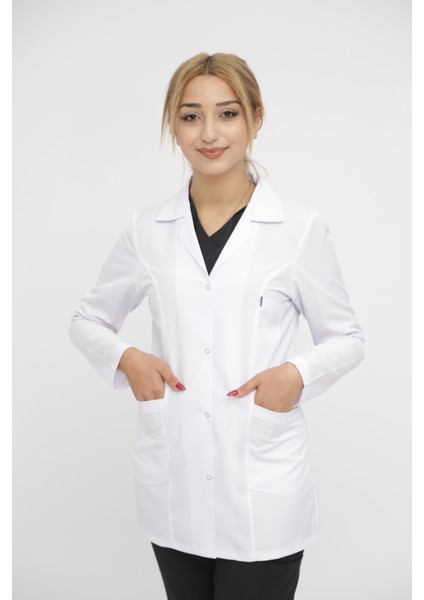 Önlük Doktor Hemşire Eczacı Lab Öğretmen Önlüğü Gömlek Yaka Kısa Beyaz Önlük Kısa Bayan Önlük indirimleri
