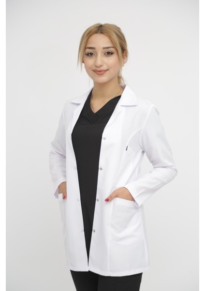 Önlük Doktor Hemşire Eczacı Lab Öğretmen Önlüğü Gömlek Yaka Kısa Beyaz Önlük Kısa Bayan Önlük fırsatları