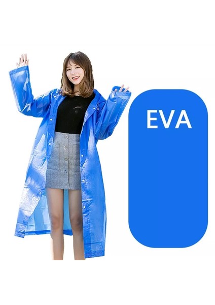 Spor Yağmurluk Eva Mavi Yağmurluk