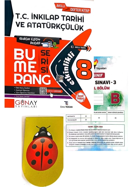 Günay Yayınları Bumerang 8.Sınıf Inkılap Tarihi-Yeni-(Aydın Yayınları Deneme+Kitap Ayracı )