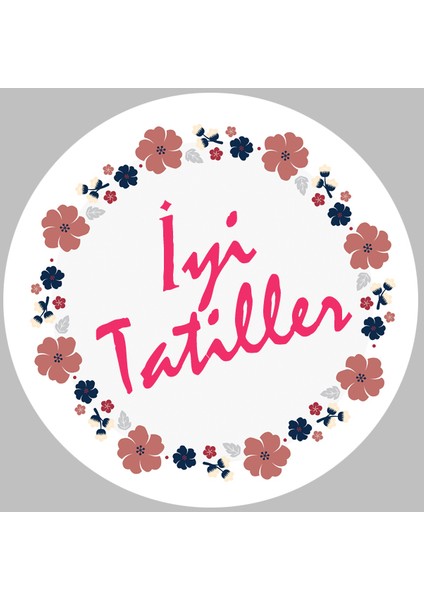 Iyi Tatiller Yazılı Okul Defter Kitap Etiketi Stickerı 4 x 4 cm 24 Adet