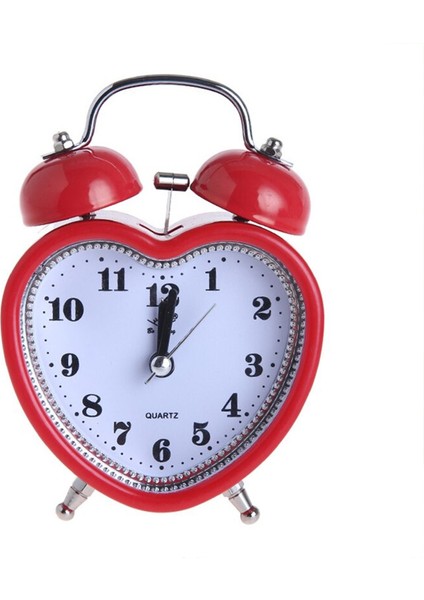 Dekoratif Kalp Tasarımlı Işıklı Alarmlı Çalar Saat