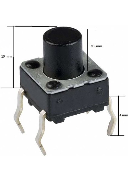 Push Button Buton Tach Switch 6x6 13MM ( 4 Bacak ) - 10 Adet