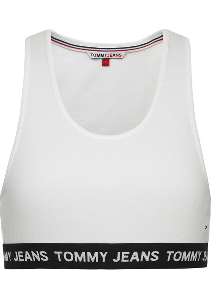 Tommy Jeans Bisiklet Yaka Beyaz Kadın T-Shirt DW0DW12945YBR