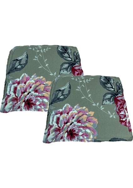 Knsz sırt minderi 2 li zng&mğr&uslu yaprak gri kumaş cırtlı tel bar sandalyesi sırtı için