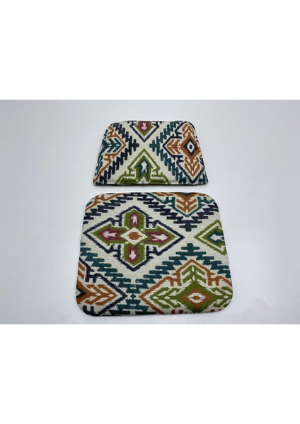 Knsz minder seti 1 li mazlum kilim desen oturma ve sırt tel sandalyesi minderi bir arada