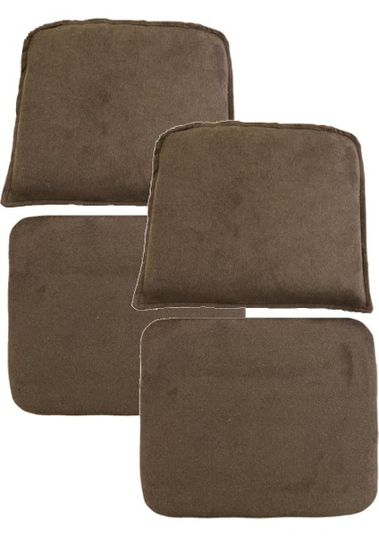 Knsz minder seti 2 li mazlum kahve penye kumaş oturma ve sırt tel sandalyesi minderi bir arada