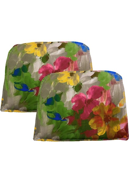 Knsz sırt minderi 2 li mazlum çiçek desen kumaş cırtlı tel sandalyesi sırtı için fiyatları