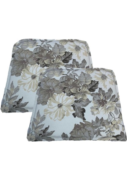 Knsz sırt minderi 2 li zng&mğr&uslu çiçek gri kumaş cırtlı tel bar sandalyesi sırtı için