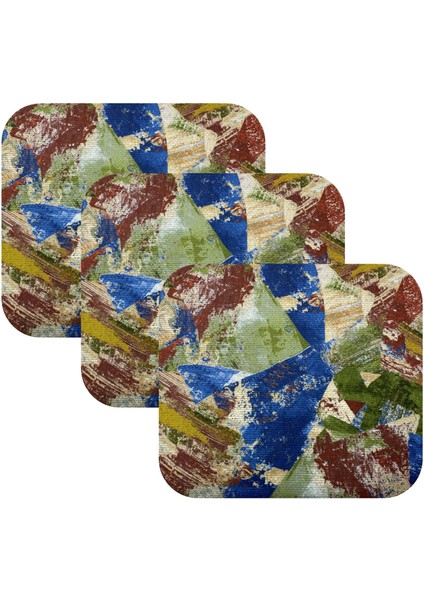 Knsz oturma minderi 3 lü mazlum geometrik desen tel sandalyesi oturma yeri için