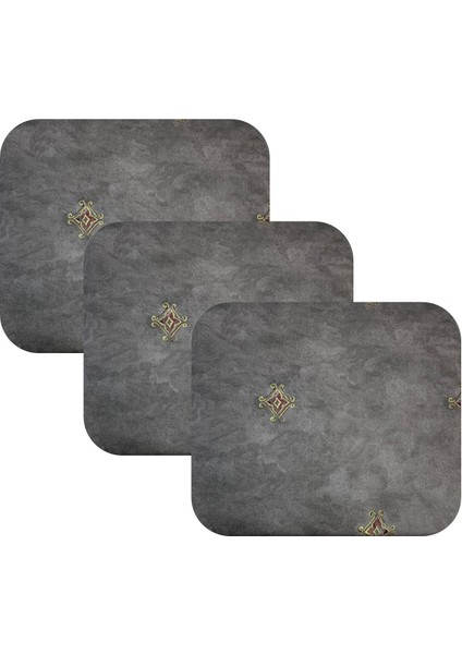 Knsz oturma minderi 3 lü zengin&mağrur&uslu gri işlemeli kumaş tel bar sandalyesi için