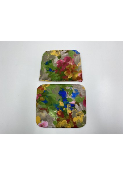 Knsz minder seti 1 li zng&mğr&uslu çiçek desen oturma ve sırt tel sandalyesi minderi bir arada