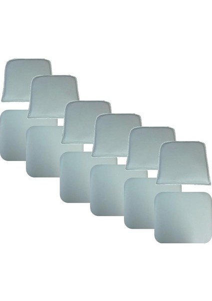 Knsz Minder Seti 6 Lı Mazlum Byz Suni Deri Oturma ve Sırt Tel Sandalyesi Minderi Bir Arada