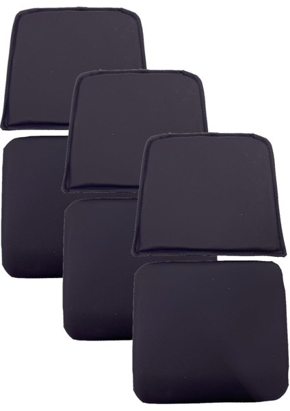 Knsz minder seti 3 lü mazlum mor suni deri oturma ve sırt tel sandalyesi minderi bir arada